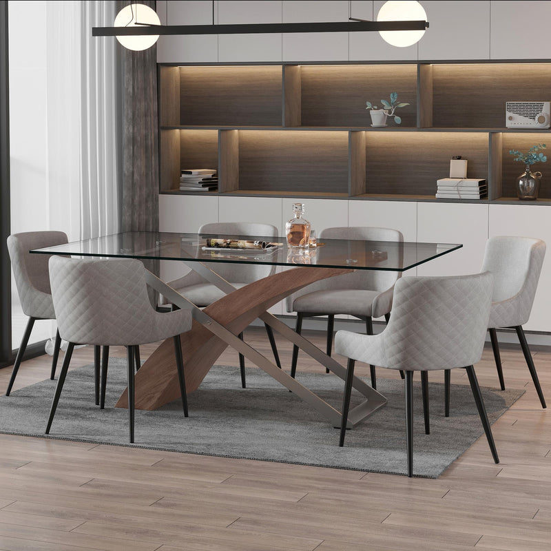 6. "Walnut dining table with sleek design - Enhances the aesthetic appeal of your dining area"