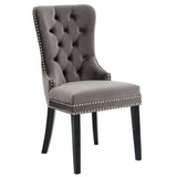 1. "Rizzo Dining Chair, Velvet, Set of 2 in Grey and Black - Elegant and Comfortable Seating"