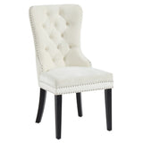 1. "Rizzo Side Chair, Velvet, Set of 2 in Ivory and Black - Elegant and comfortable seating"