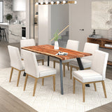 2. "Beige Fabric and Natural Cortez Dining Chair, Set of 2 - Stylish and versatile addition to your home decor"