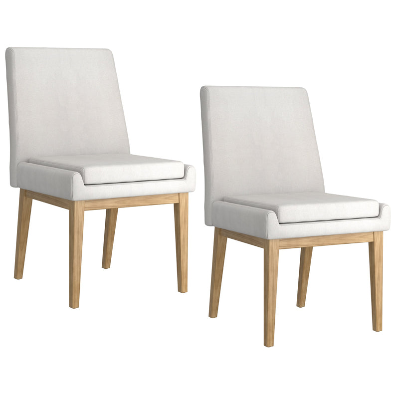7. "Upgrade your dining space with the Cortez Dining Chair, Set of 2, in Beige Fabric and Natural"