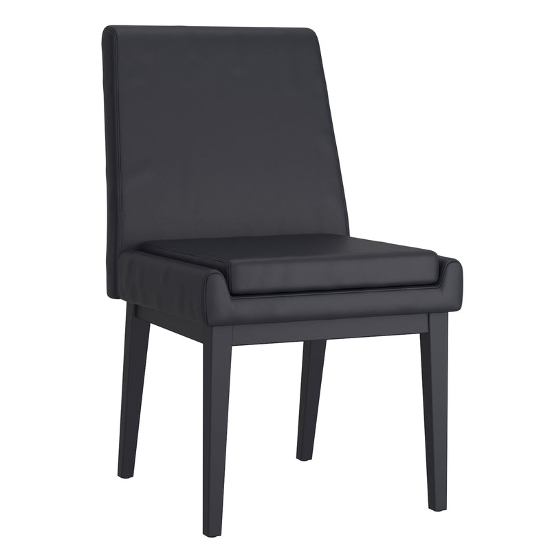 1. "Cortez Dining Chair, Set of 2, in Black Faux Leather and Black - Sleek and stylish seating option"