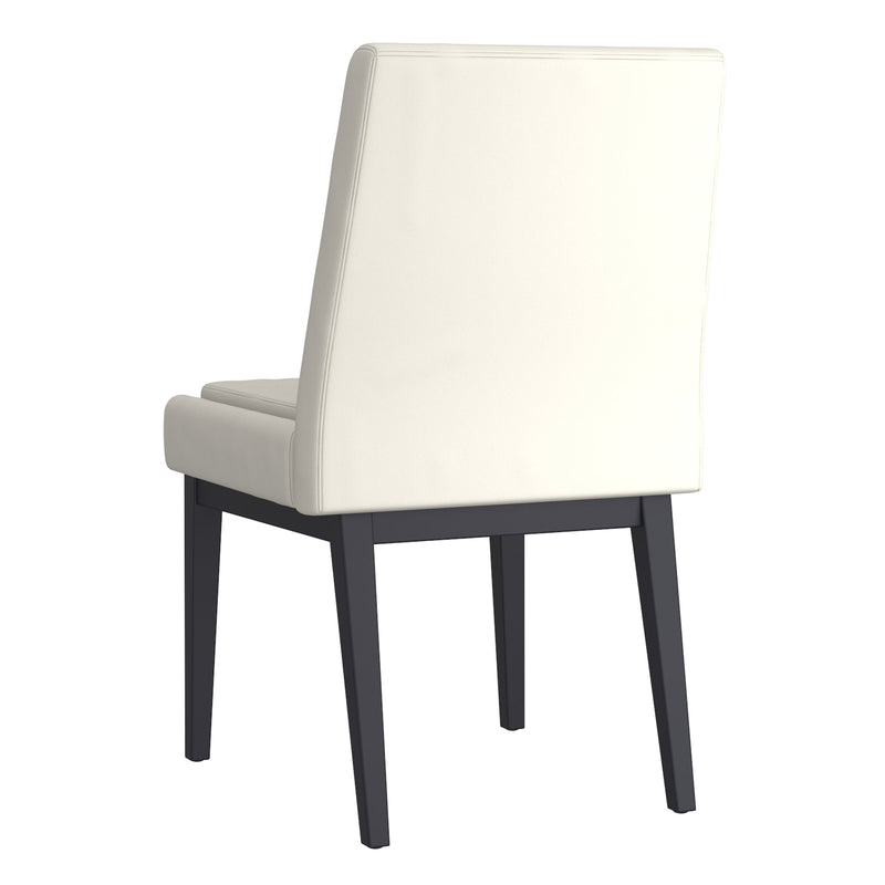 3. "Set of 2 Cortez Dining Chairs in Beige Faux Leather and Black - Modern and Sleek Design"