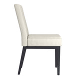 4. "Beige Faux Leather and Black Cortez Dining Chair Set - Enhance Your Dining Space"