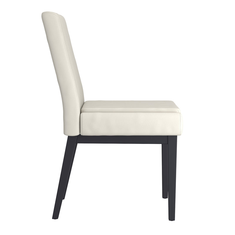 4. "Beige Faux Leather and Black Cortez Dining Chair Set - Enhance Your Dining Space"