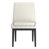 5. "Cortez Dining Chair Set in Beige Faux Leather and Black - Durable and Easy to Clean"