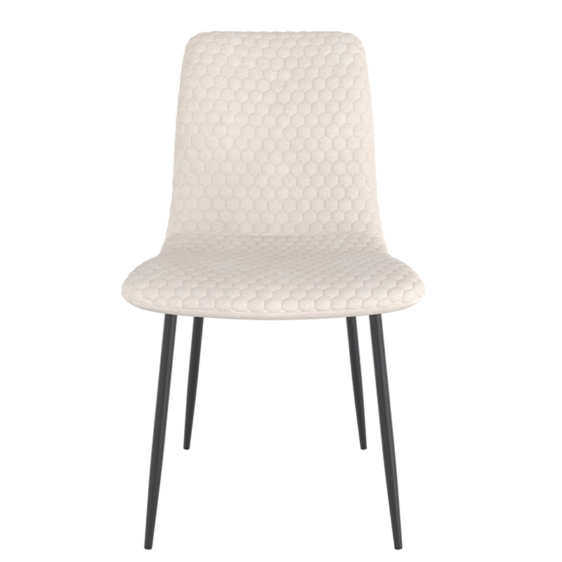 5. "Brixx Dining Chair, Set of 2, Beige Fabric and Black - High-quality chairs for a modern dining experience"