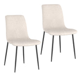 7. "Brixx Dining Chair, Set of 2 in Beige Fabric and Black - Versatile chairs suitable for various interior styles"