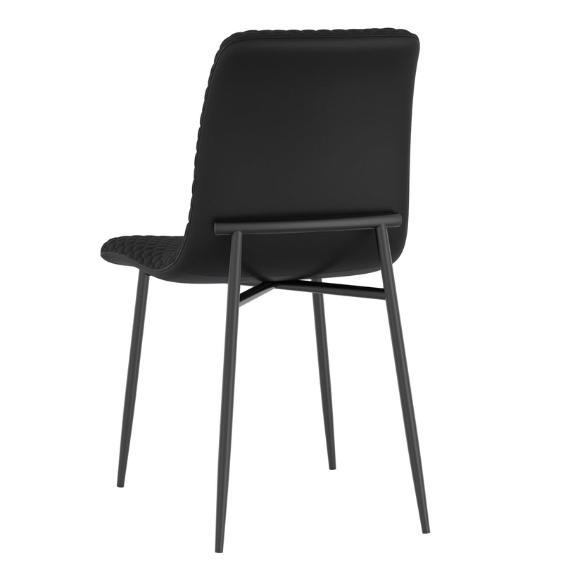 3. "Brixx Dining Chair, Set of 2, in Black - Contemporary design with faux leather upholstery"