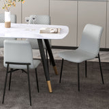 2. "Light Grey Faux Leather Dining Chairs - Set of 2 - Modern Design"