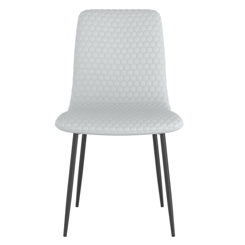 5. "Comfortable Dining Chairs - Set of 2 - Light Grey Faux Leather and Black"