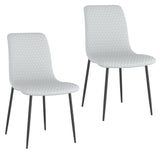 7. "Brixx Dining Chair Set - Light Grey Faux Leather - Sturdy and Durable"