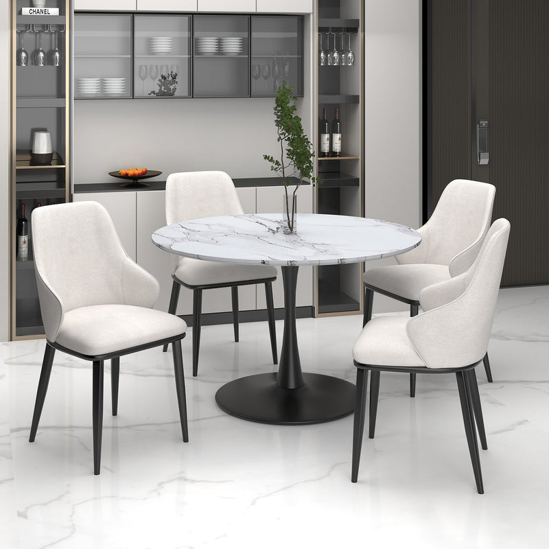 2. "Beige Fabric and Black Kash Dining Chair, Set of 2 - Stylish and versatile"