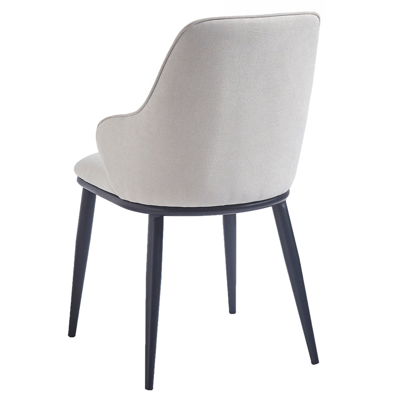 3. "Kash Dining Chair, Set of 2, in Beige Fabric and Black - Modern design for any dining space"