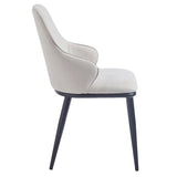 4. "Beige Fabric and Black Kash Dining Chair, Set of 2 - Sleek and durable construction"