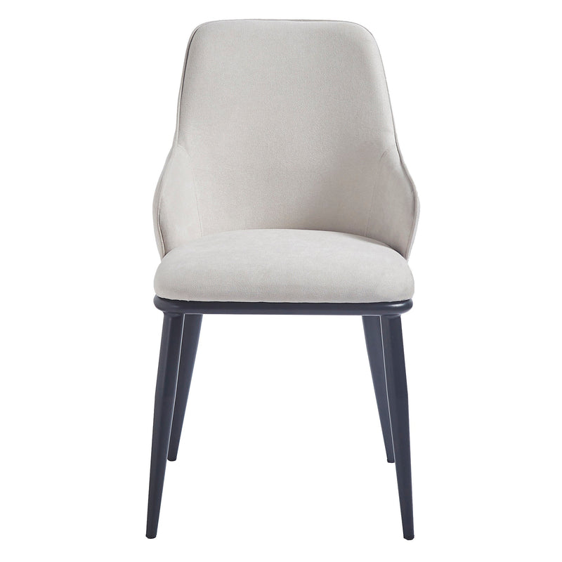 5. "Kash Dining Chair, Set of 2, Beige Fabric and Black - Enhance your dining experience"