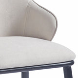 6. "Beige Fabric and Black Kash Dining Chair, Set of 2 - Perfect blend of style and functionality"