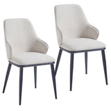 7. "Kash Dining Chair, Set of 2, in Beige Fabric and Black - Add sophistication to your dining area"