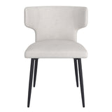 5. "Olis Dining Chair, Set of 2, Beige Fabric and Black - Sturdy construction and plush cushioning for maximum comfort"
