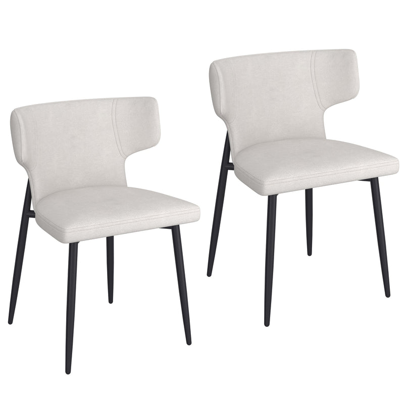 7. "Olis Dining Chair, Set of 2, Beige Fabric and Black - Easy to clean and maintain for long-lasting use"