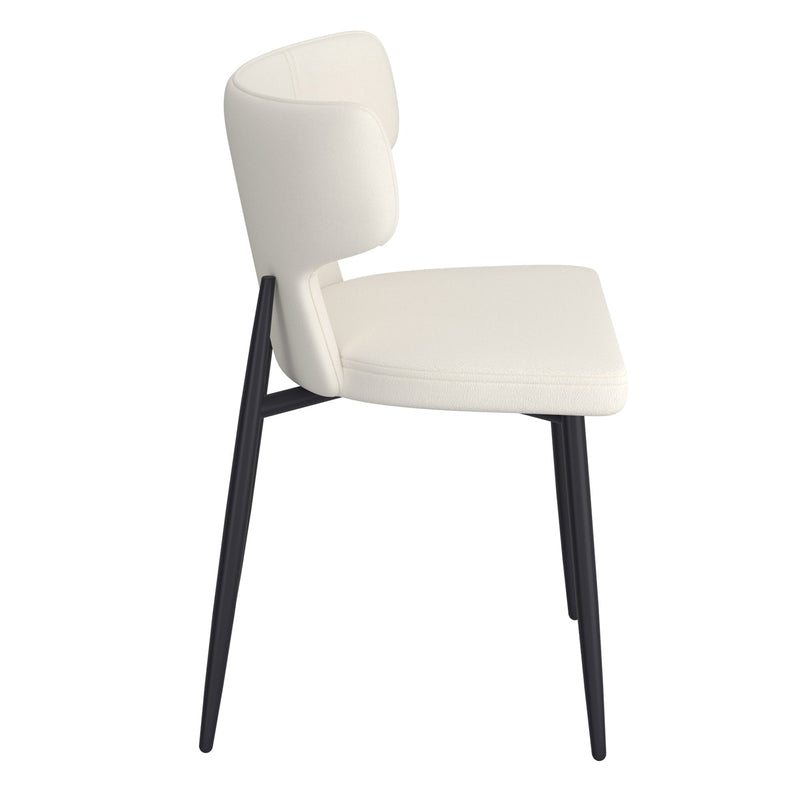 4. "Olis Dining Chair, Set of 2 - Beige Faux Leather and Black, Perfect for Dining Rooms"