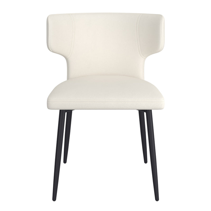 5. "Comfortable Beige Faux Leather Dining Chairs - Set of 2, Ideal for Family Gatherings"