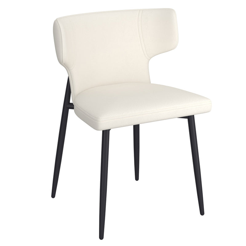 1. "Olis Dining Chair, Set of 2, Beige Faux Leather and Black - Elegant and Comfortable Seating"