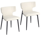 7. "Olis Dining Chair, Set of 2 - Beige Faux Leather and Black, Enhance Your Dining Experience"