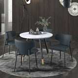 2. "Modern Olis Dining Chair, Set of 2, in Black Faux Leather and Black - Enhance your dining space"