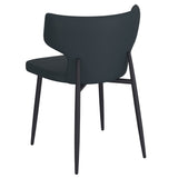 3. "Comfortable Olis Dining Chair, Set of 2, in Black Faux Leather and Black - Perfect for long meals"