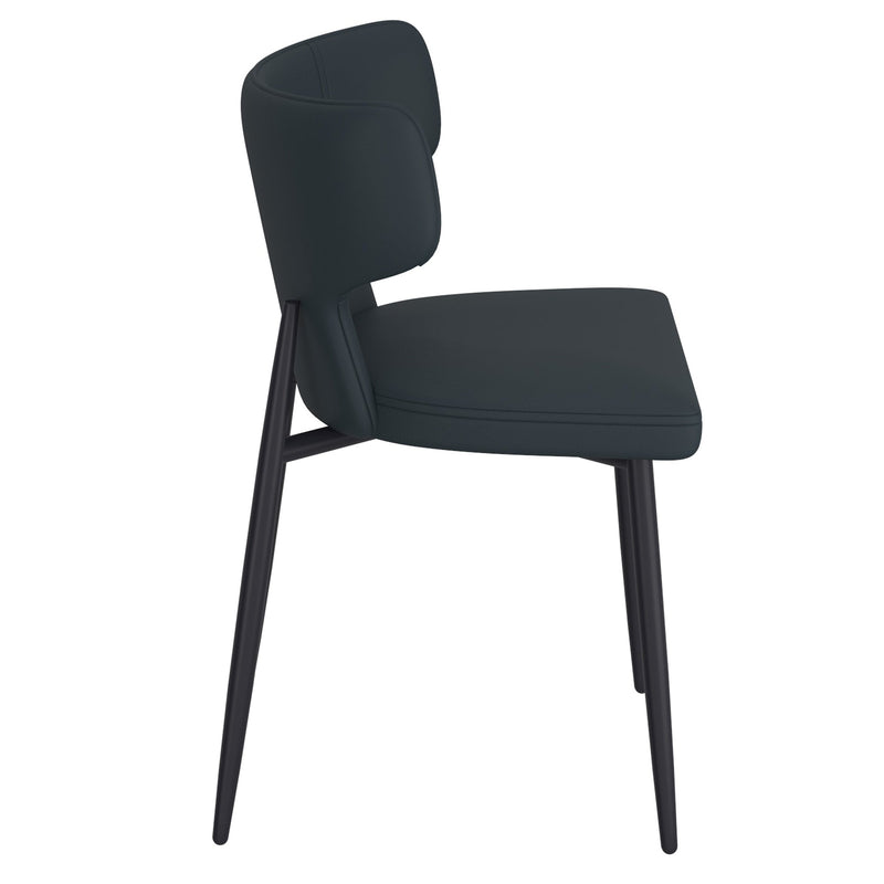 4. "Elegant Olis Dining Chair, Set of 2, in Black Faux Leather and Black - Add sophistication to your dining area"