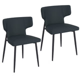 7. "Stylish Olis Dining Chair, Set of 2, in Black Faux Leather and Black - Make a statement in your dining room"