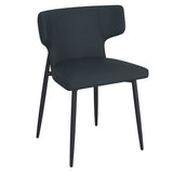 1. "Olis Dining Chair, Set of 2, in Black Faux Leather and Black - Sleek and stylish seating option"
