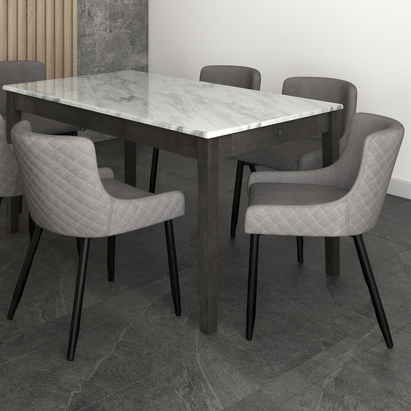 2. "Bianca Dining Chair, Set of 2 in Grey and Black Leg - Modern design for your dining space"