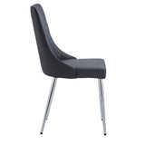 4. "Black and Chrome Dining Chairs - Comfortable seating with a touch of elegance"