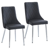 7. "Elevate your dining area with Devo Dining Chair, Set of 2 in Black and Chrome"