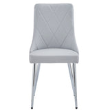 5. "Devo Dining Chair, Set of 2 in Light Grey and Chrome - Durable and long-lasting construction"