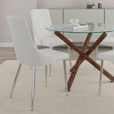 2. "White and Chrome Devo Dining Chair, Set of 2 - Stylish addition to any dining space"