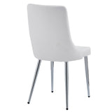 3. "Contemporary Devo Dining Chair, Set of 2 in White and Chrome - Comfortable seating option"