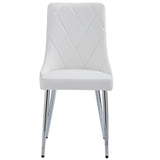5. "Devo Dining Chair, Set of 2 in White and Chrome - Sturdy construction for long-lasting use"