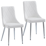 7. "Elegant Devo Dining Chair, Set of 2 in White and Chrome - Easy to clean and maintain"