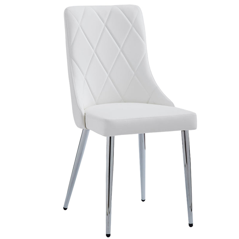 1. "Devo Dining Chair, Set of 2 in White and Chrome - Sleek and modern design"