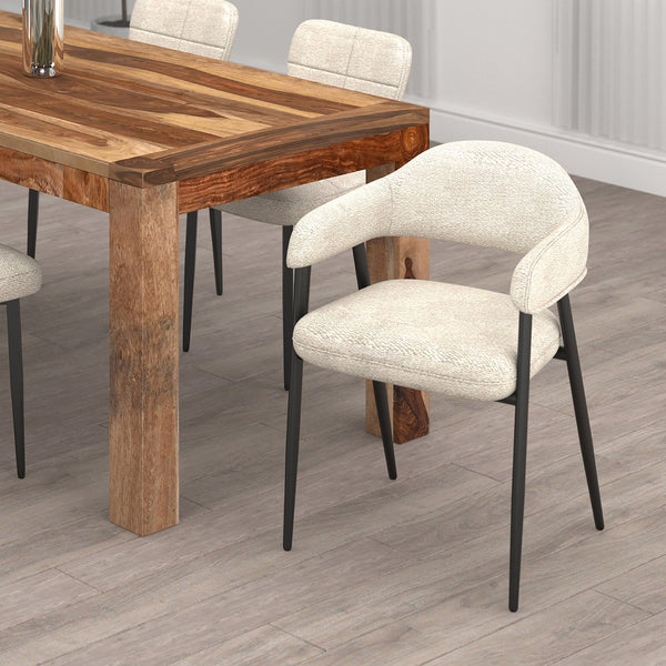 2. "Beige Fabric and Black Archer Dining Chair, Set of 2 - Enhance your dining space with these elegant chairs"