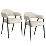 7. "Set of 2 Archer Dining Chairs in Beige Fabric and Black - Comfortable and functional for everyday use"