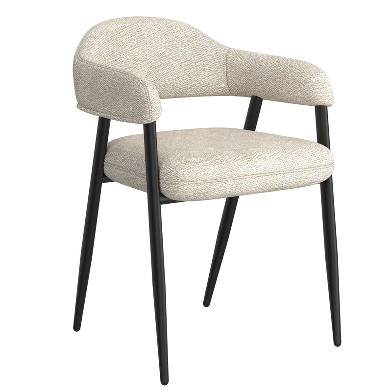 1. "Archer Dining Chair, Set of 2, Beige Fabric and Black - Stylish and comfortable seating for your dining area"