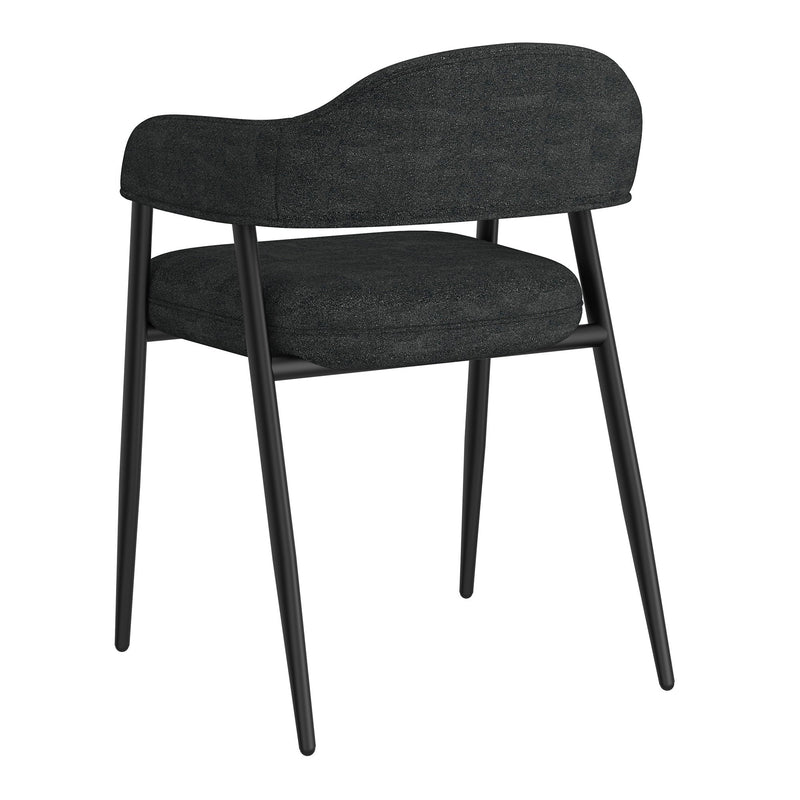 3. "Shop the Archer Dining Chair, Set of 2, in Charcoal Fabric and Black - Perfect for contemporary dining rooms"