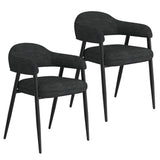 7. "Experience luxury dining with the Archer Dining Chair, Set of 2, in Charcoal Fabric and Black"