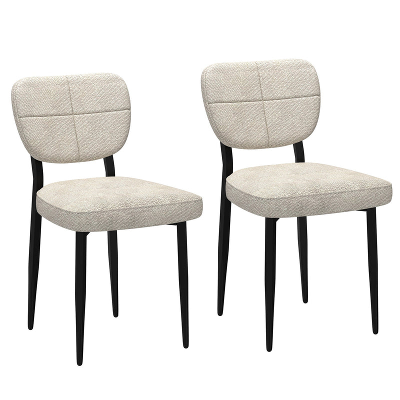 7. "Zeke Dining Chair, Set of 2 in Beige and Black - Add a touch of elegance to your dining area"