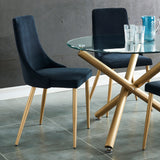 2. "Black and Aged Gold Dining Chairs - Perfect for Modern and Classic Interiors"