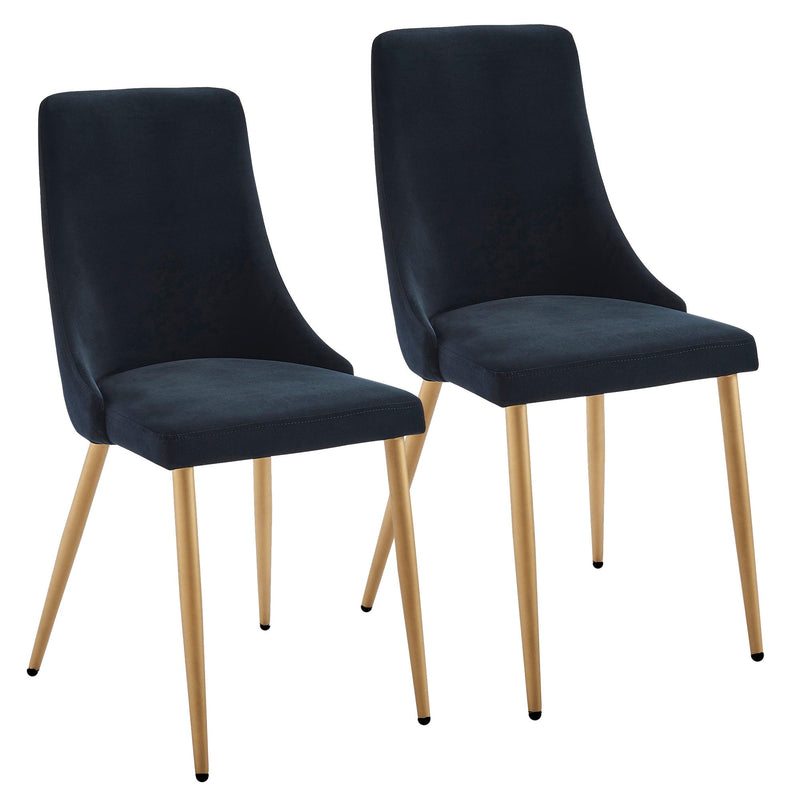 7. "Elevate Your Dining Experience with Carmilla Dining Chairs in Black and Aged Gold"
